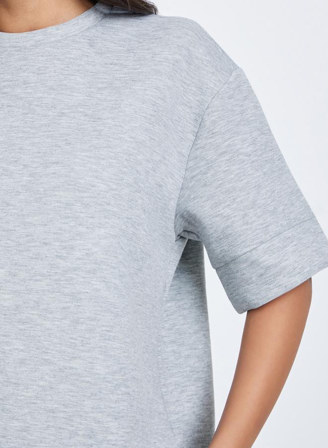 Styli Grey Oversized Round Neck T-Shirt - Image 4
